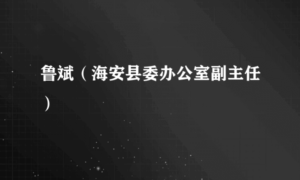 鲁斌（海安县委办公室副主任）