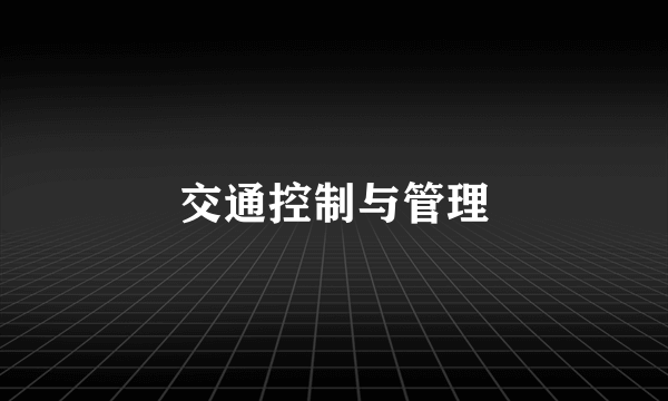 交通控制与管理