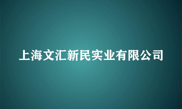 上海文汇新民实业有限公司