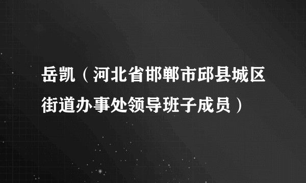 岳凯（河北省邯郸市邱县城区街道办事处领导班子成员）