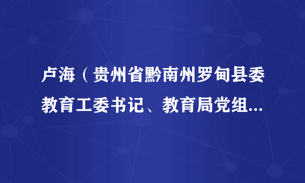 卢海（贵州省黔南州罗甸县委教育工委书记、教育局党组书记、局长、政协副主席）