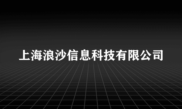 上海浪沙信息科技有限公司