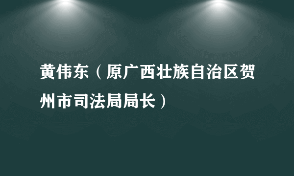 黄伟东（原广西壮族自治区贺州市司法局局长）