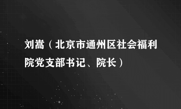 刘嵩（北京市通州区社会福利院党支部书记、院长）