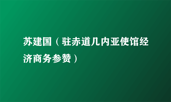 苏建国（驻赤道几内亚使馆经济商务参赞）