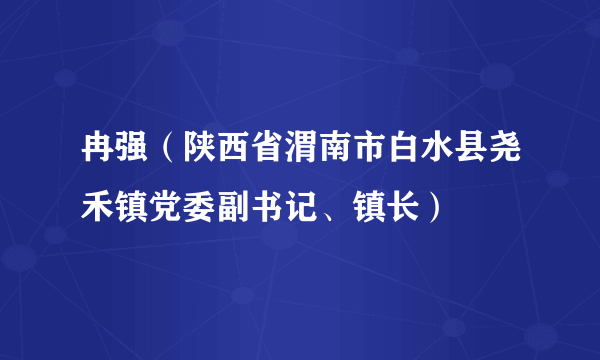 冉强（陕西省渭南市白水县尧禾镇党委副书记、镇长）