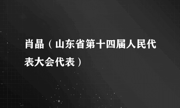 肖晶（山东省第十四届人民代表大会代表）