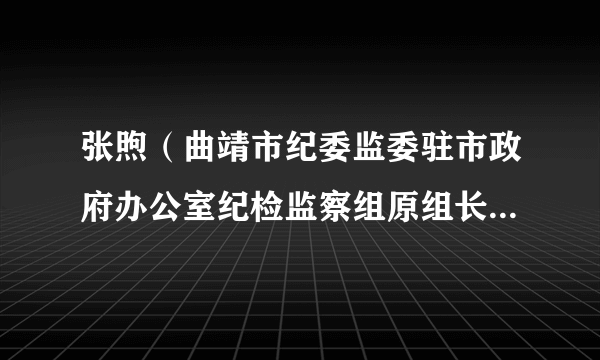 张煦（曲靖市纪委监委驻市政府办公室纪检监察组原组长、市政府办公室原党组成员）