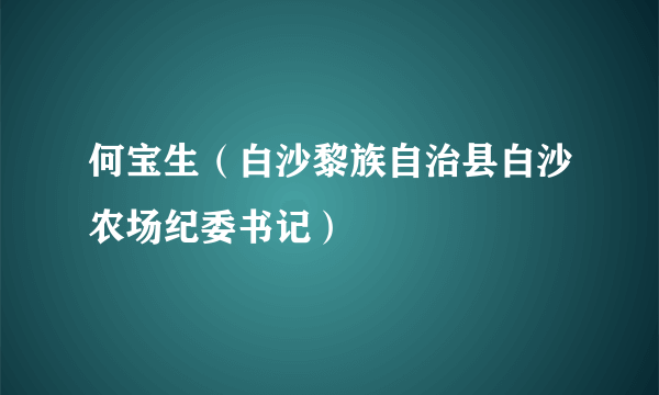 何宝生（白沙黎族自治县白沙农场纪委书记）