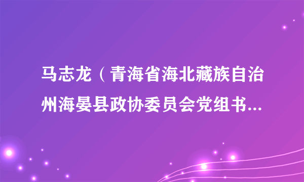 马志龙（青海省海北藏族自治州海晏县政协委员会党组书记、主席）