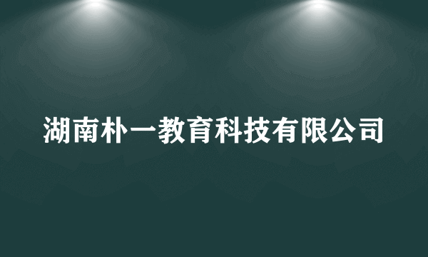 湖南朴一教育科技有限公司