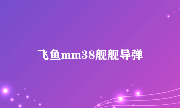 飞鱼mm38舰舰导弹