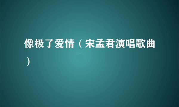 像极了爱情（宋孟君演唱歌曲）