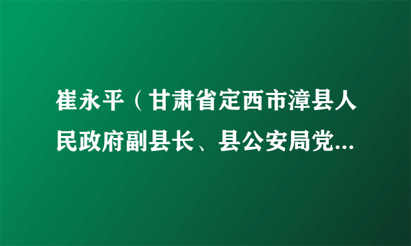 崔永平（甘肃省定西市漳县人民政府副县长、县公安局党委书记、局长）