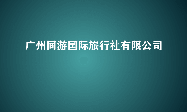 广州同游国际旅行社有限公司