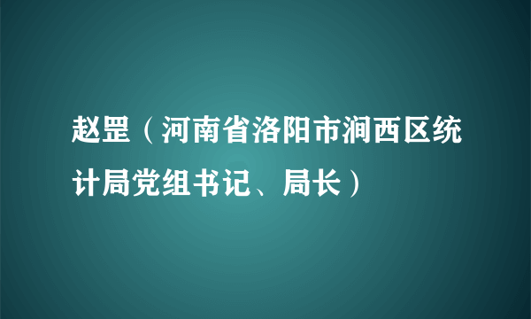 赵罡（河南省洛阳市涧西区统计局党组书记、局长）