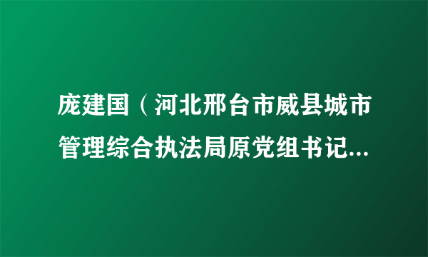 庞建国（河北邢台市威县城市管理综合执法局原党组书记、局长）