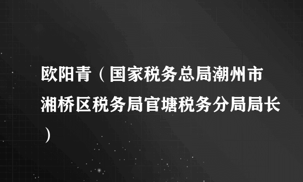 欧阳青（国家税务总局潮州市湘桥区税务局官塘税务分局局长）