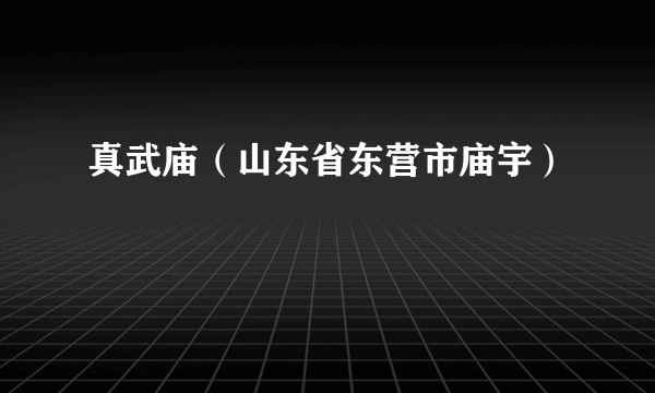 真武庙（山东省东营市庙宇）