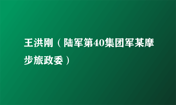 王洪刚（陆军第40集团军某摩步旅政委）