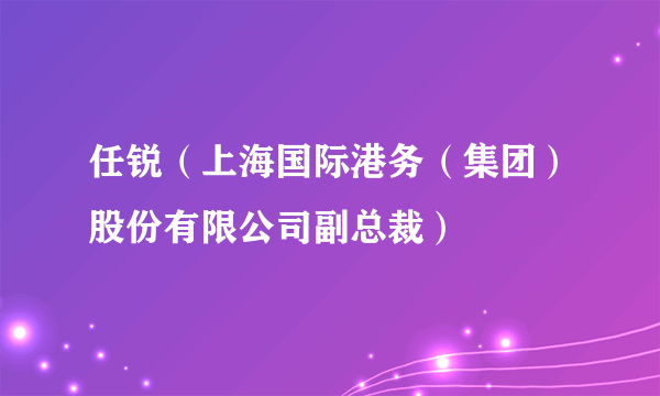 任锐（上海国际港务（集团）股份有限公司副总裁）