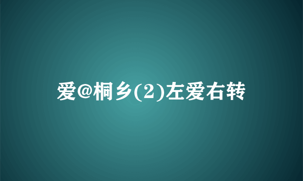 爱@桐乡(2)左爱右转