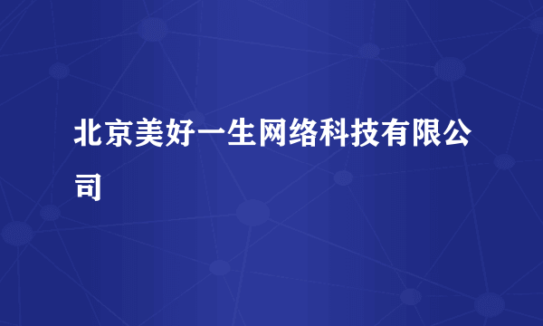 北京美好一生网络科技有限公司