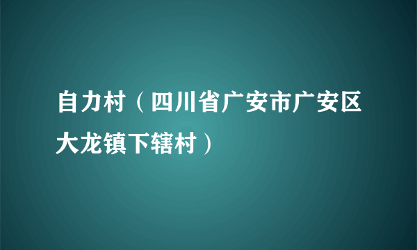 自力村（四川省广安市广安区大龙镇下辖村）