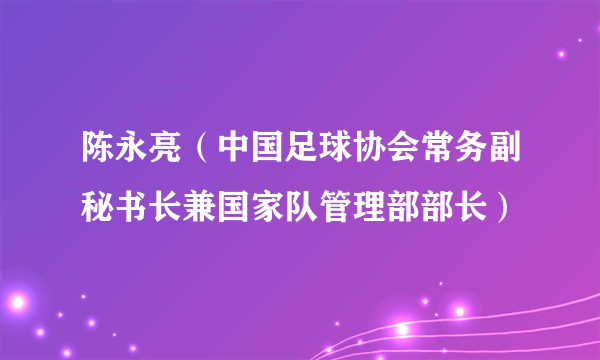 陈永亮（中国足球协会常务副秘书长兼国家队管理部部长）