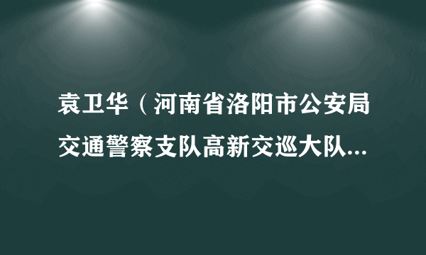 袁卫华（河南省洛阳市公安局交通警察支队高新交巡大队原大队长）