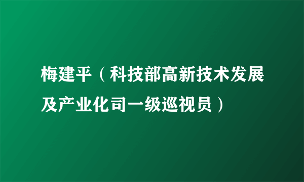 梅建平（科技部高新技术发展及产业化司一级巡视员）