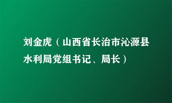 刘金虎（山西省长治市沁源县水利局党组书记、局长）