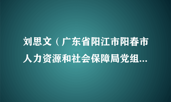 刘思文（广东省阳江市阳春市人力资源和社会保障局党组书记、局长）