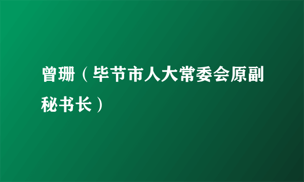 曾珊（毕节市人大常委会原副秘书长）