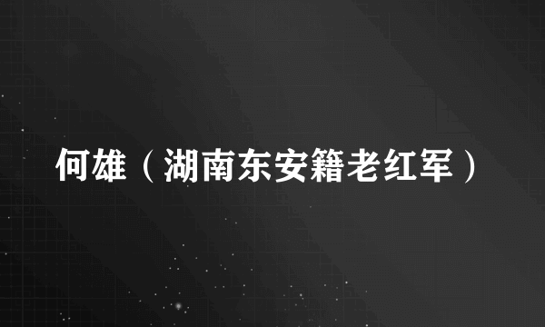 何雄（湖南东安籍老红军）