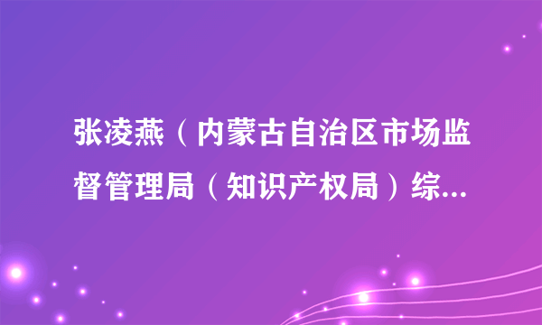 张凌燕（内蒙古自治区市场监督管理局（知识产权局）综合规划处一级主任科员）