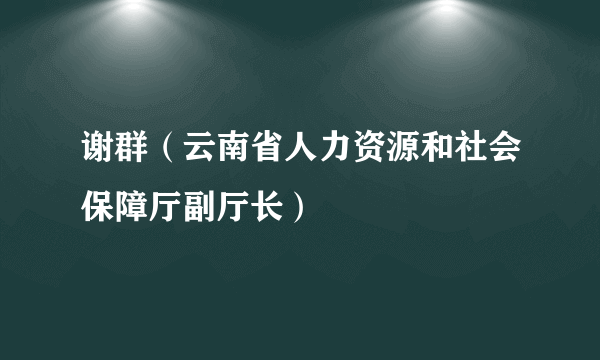 谢群（云南省人力资源和社会保障厅副厅长）