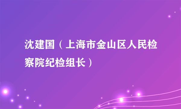 沈建国（上海市金山区人民检察院纪检组长）