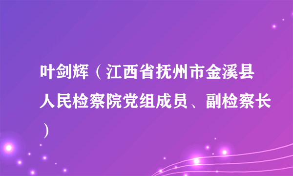 叶剑辉（江西省抚州市金溪县人民检察院党组成员、副检察长）