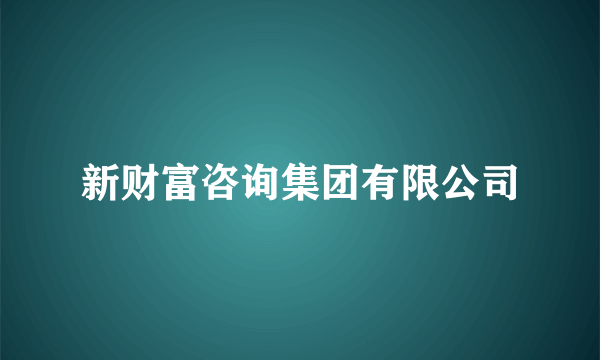 新财富咨询集团有限公司