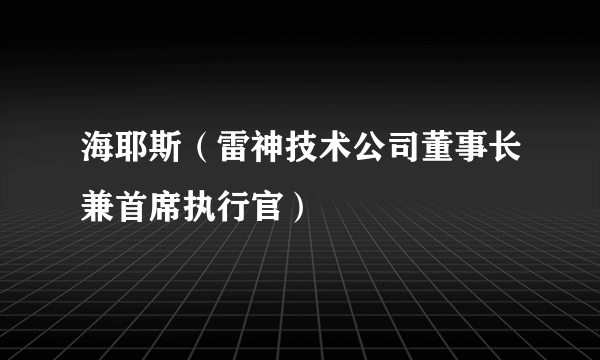 海耶斯（雷神技术公司董事长兼首席执行官）