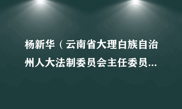 杨新华（云南省大理白族自治州人大法制委员会主任委员，人大常委会法制工作委员会主任）