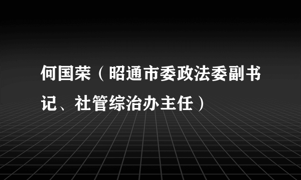 何国荣（昭通市委政法委副书记、社管综治办主任）