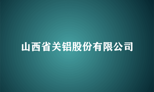 山西省关铝股份有限公司