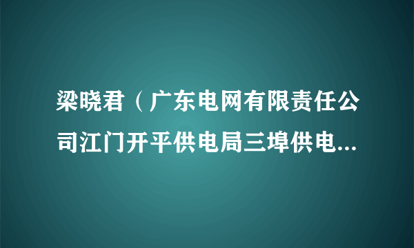 梁晓君（广东电网有限责任公司江门开平供电局三埠供电所副所长）