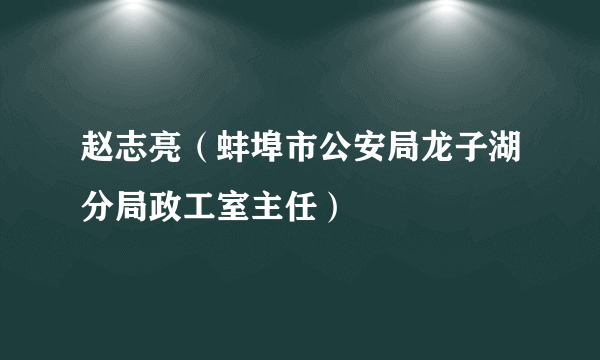 赵志亮（蚌埠市公安局龙子湖分局政工室主任）