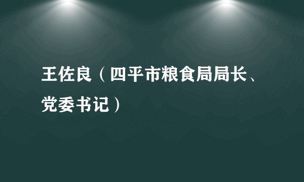 王佐良（四平市粮食局局长、党委书记）