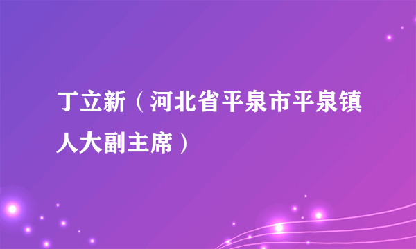 丁立新（河北省平泉市平泉镇人大副主席）