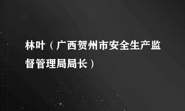 林叶（广西贺州市安全生产监督管理局局长）