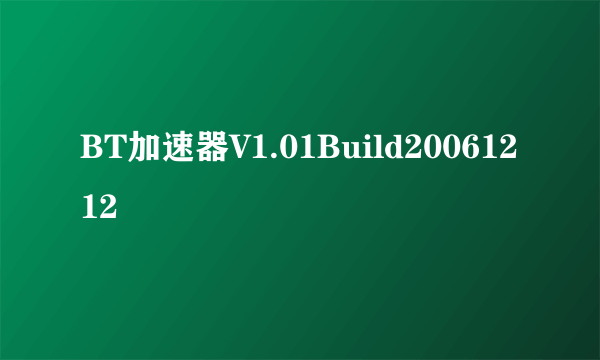 BT加速器V1.01Build20061212